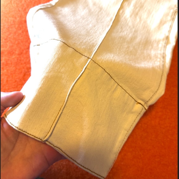 Zara ecru low rise topstitched bootcut jeans NWT - Picture 6 of 14